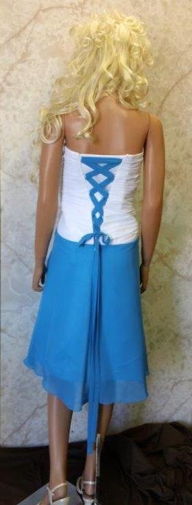 White and pool blue Bridesmaid Dresses